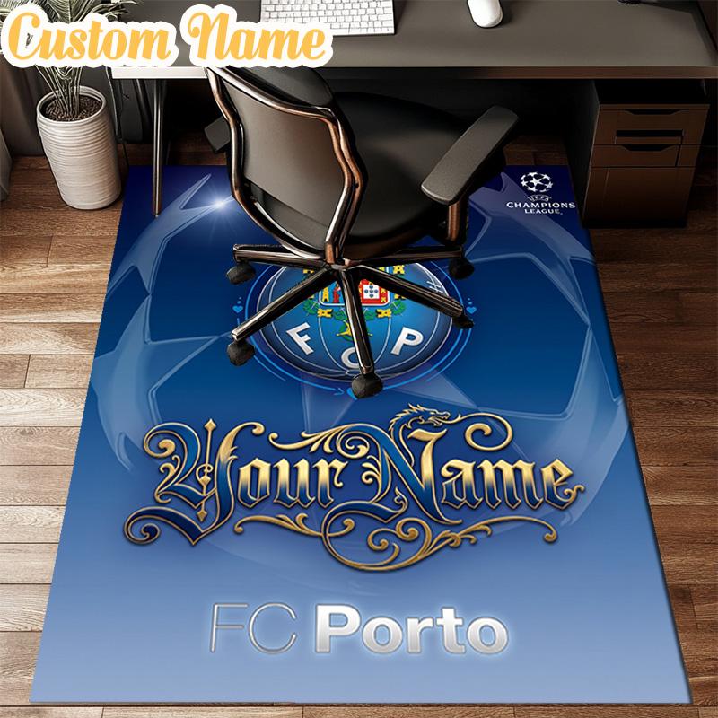 Custom Name Fc Porto Crest Design Rug Office Rug Chair Mat Non Slip Carpet Rugs for Bedrooms Dining Room Living Room Home Decor gifts