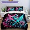 3pcs Tinker Bell and Stitch Quilt Cover Set (1 Quilt Cover + 2 Pillowcases Without Pillow Core), High-Definition Printing for Home and Dormitory.