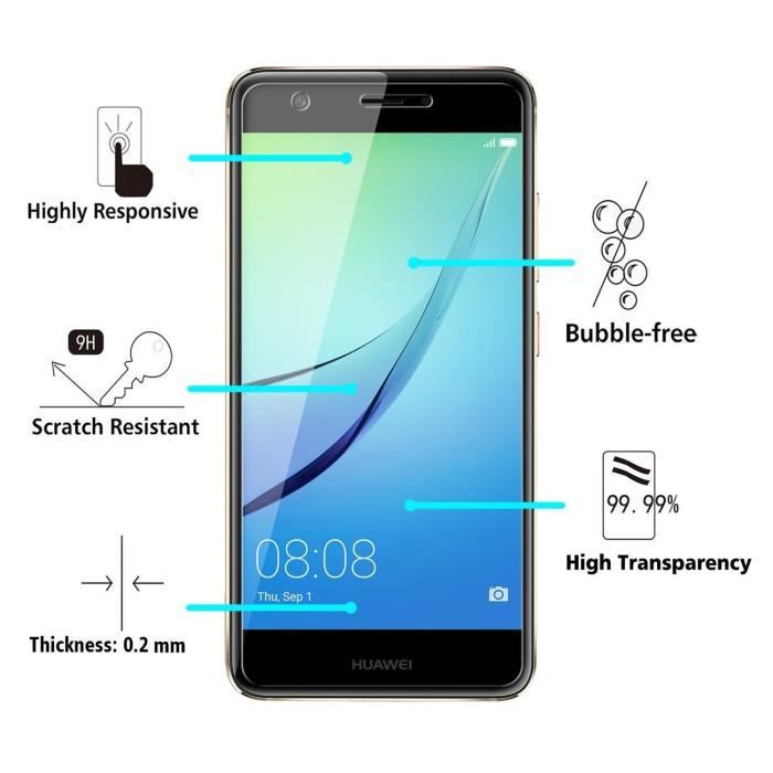 Verre Trempe Huawei NOVA - [Pack 2] Film Vitre Protection Ecran Ultra Resistant [Phonillico®]