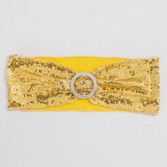 Чехол для стула на свадьбу, привлекающий внимание, широко используемый, простой в установке, креативный, с пайетками, лентами, украшением для вечеринки