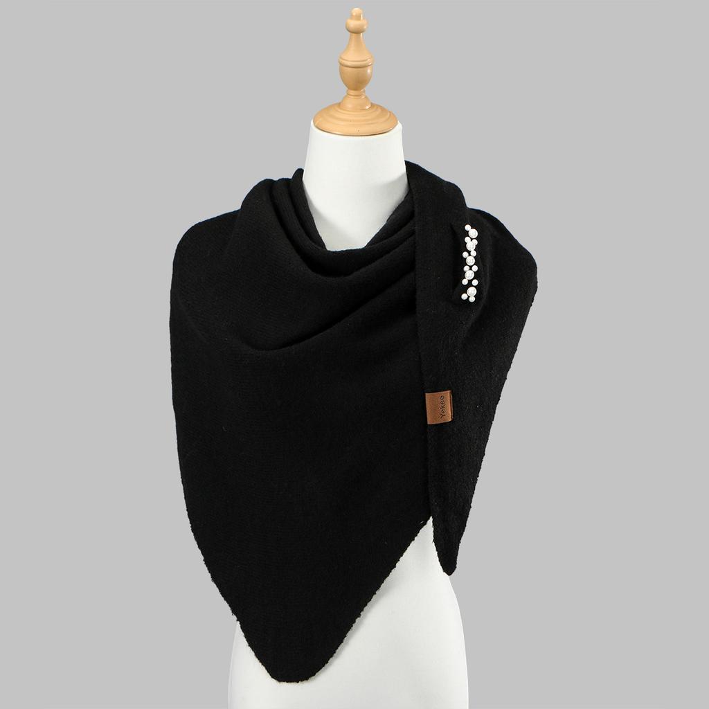 New Women Fashion Elegant Solid Color Triangle Scarf Multifunctional Retro Outdoor Leisure Shawl Cape