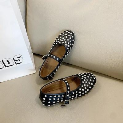 Женские сандалии на плоской подошве с круглым носком и стразами, красивые туфли на плоской подошве, женские, новые летние, супермягкая овчина, внутренняя высота