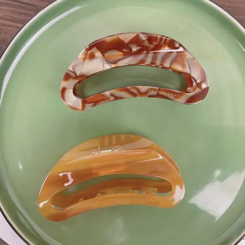 Большая заколка для волос в виде акулы с леопардовым принтом черного цвета с корейской золотой этикеткой