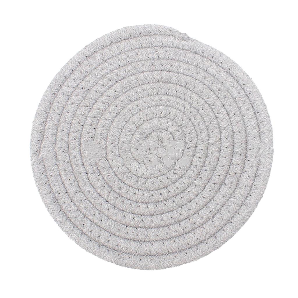 Cup Mat Pad Round Woven Cotton Thread Handmade 4.3in Insulation Thick Versatile Drink Coaster for