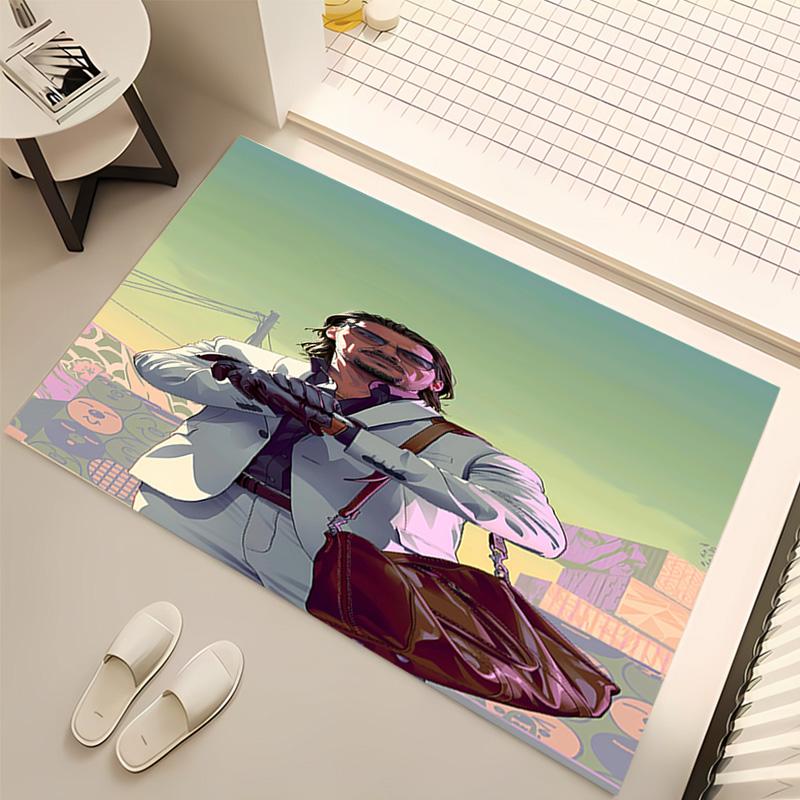 1pc Game Grand Theft Auto Print Area Rug - Soft, Washable Non-Slip Indoor Mat, Living Room, Home Office Decorative Rug,Office Decorative