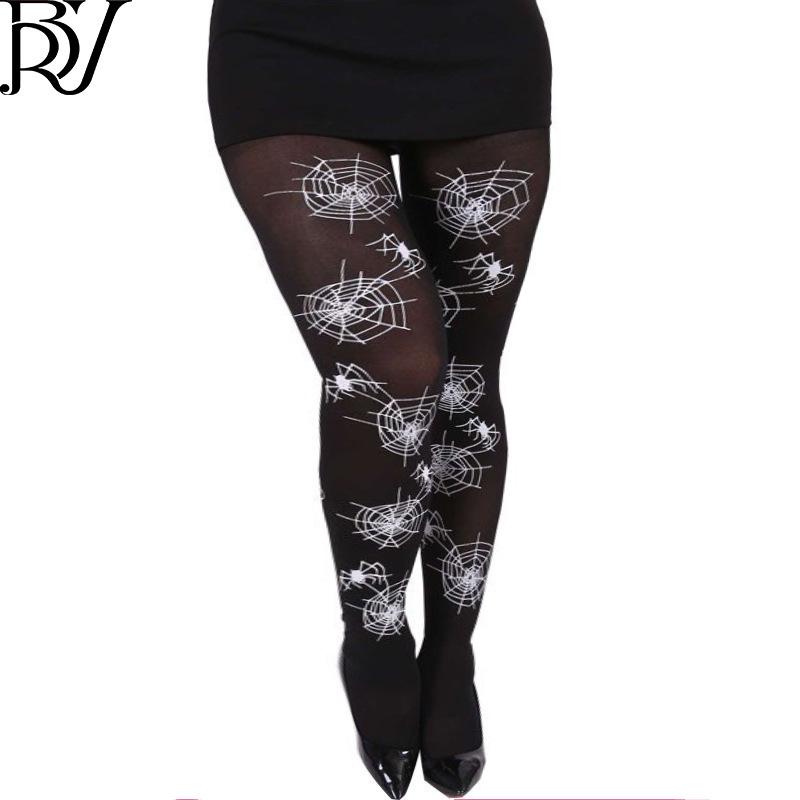 Чулки с мультяшным принтом на Хэллоуин и Рождество - праздничные колготки для праздничных вечеринок и костюмированного реквизита