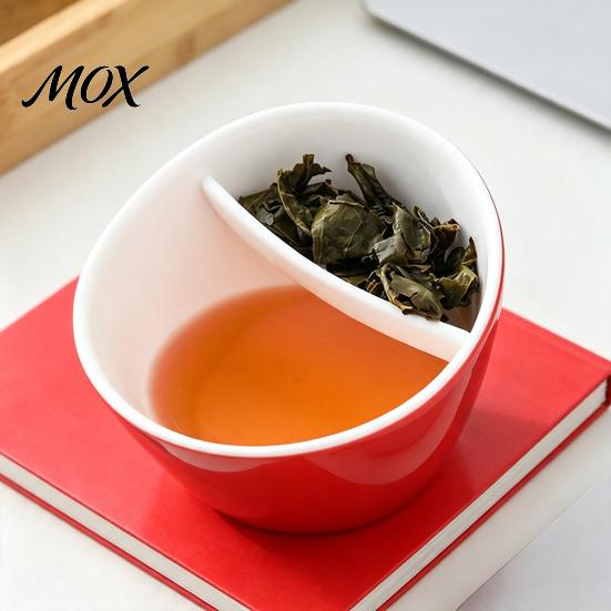 Premium Tea Gift for Lovers Ceramics Tilting Teacup with Infuser, Integrated Strainer Portable Brewing Cup, Insulated Cup Loose Leaf 350ml Capacity,