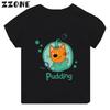 Hot Sale Kidecats Three Kitten Russian Cartoon Print Kids Tshirt Girls Clothes Baby Boys Black T shirt Children TopsTH5411