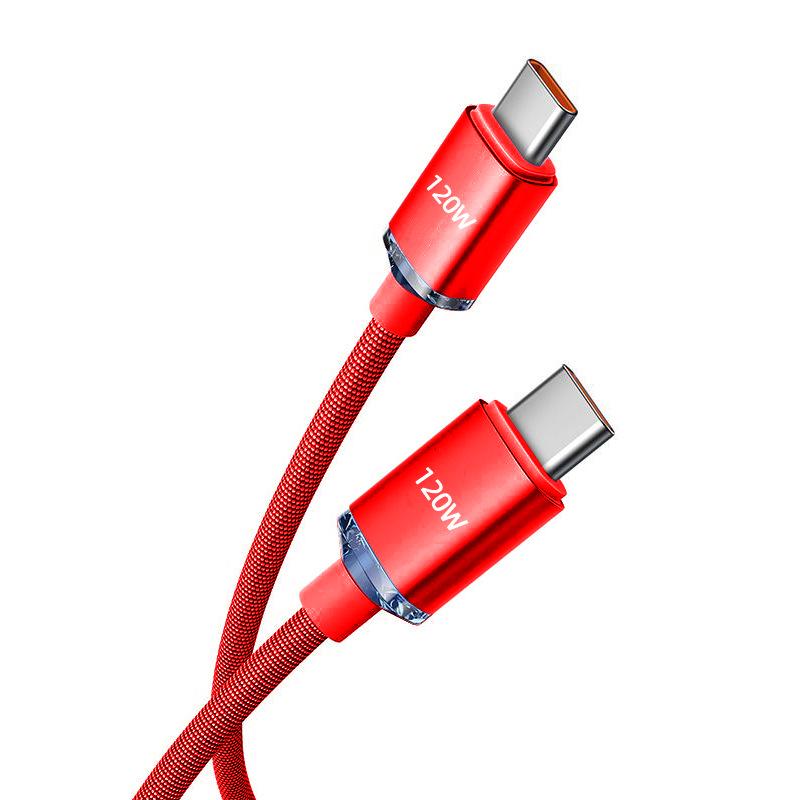 Jingyao 120W Dual Type-C Fast Charging Cable for Apple 15 and Huawei Honor 6A Flash Charging