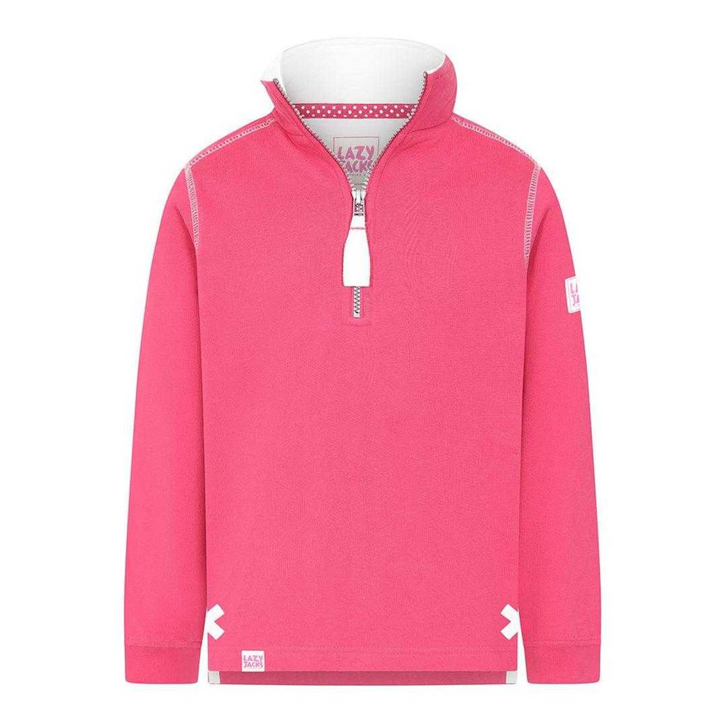 Lazy Jacks Girls Plain Soft Quarter Zip Sweatshirt
