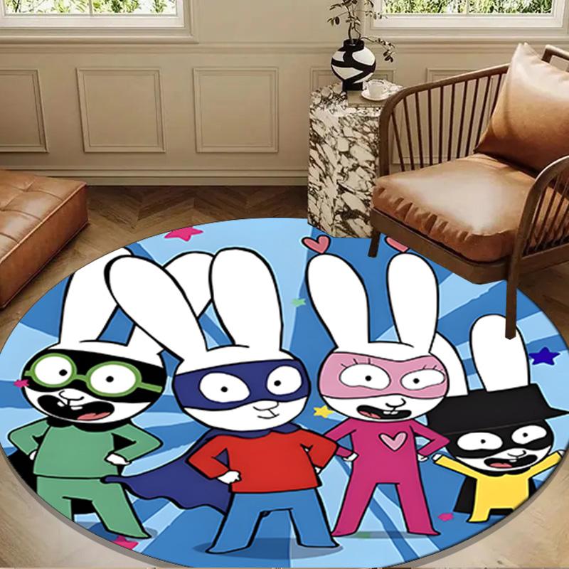 Simon the Rabbit Adventures Round mat Home Decor, Chair rug For livingroom,Bedroom, doormat home decor Birthday Gift Christmas Gifts