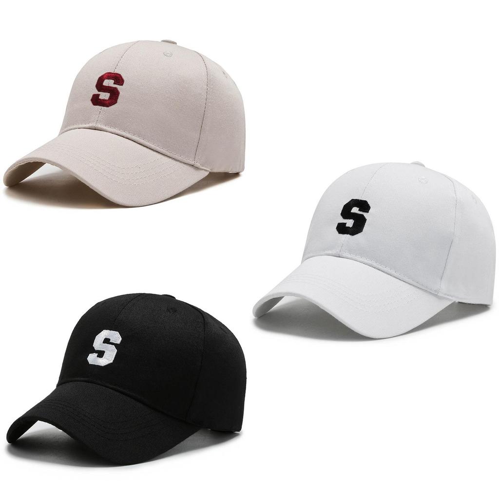 Fashionable S Letter Embroidery Baseball Cap Polyester Adjustable Sun Hat For Men Women