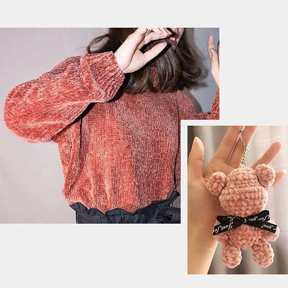 Soft Velvet Macrame Rope Blended Knitting Wool Handicrafts Thread for Scarf Coat Baby Blanket DIY