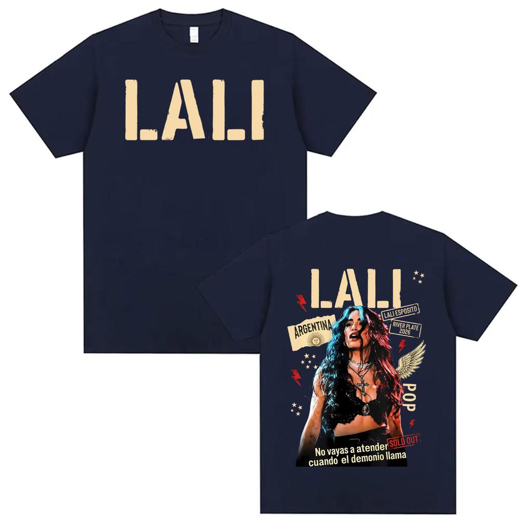 Singer Lali Esposito LA QUE LE GANA AL TIEMPO 2026 Tour Tshirt Retro Fashion Oversized T Shirt Unisex Women Cotton Casual Tshirts