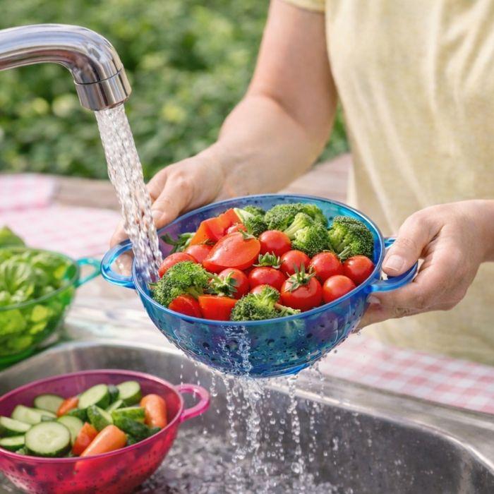 Set de 3 Passoires 15 cm - SIROCO - Plastique Coloré - Ergonomiques - Compatibles Lave-Vaisselle - Léger