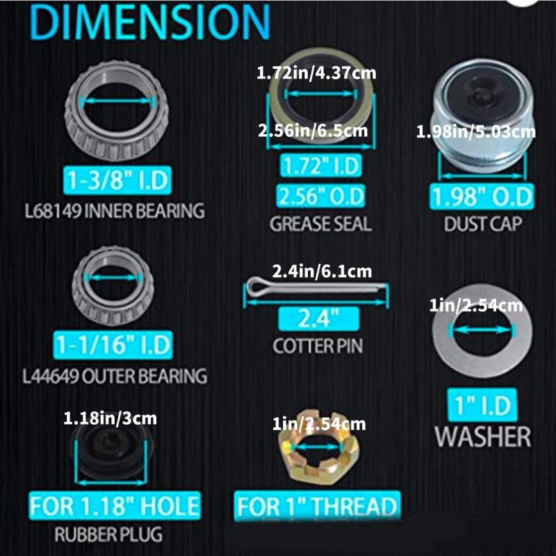 Комплект подшипников осей прицепа для тяжелых лодок, 2 комплекта, 20 штук на 3500 фунтов, шпиндель #84 L68149 L68111 L44649 L44610 171255TB