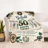 Happy 50th Birthday Quotes Blanket Comfortable Perfect for Livingroom Office Chair Bed All-Season Use Modern Style Best Holiday Gift for Friends Famil