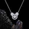 Dancing Mouse Heart Moissanite Necklace Women Simple Fresh Clavicle Chain Jewelry