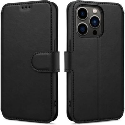 Чехол-кошелек - EF CONNECTION - для iPhone 14 Pro - Черный - Искусственная кожа - Защита 360°