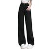 Women Jeans High Waist Button Zipper Closure Vintage Loose Fit Pockets Straight Wide Leg Streetwear Pants Daily Wear Long Trousers