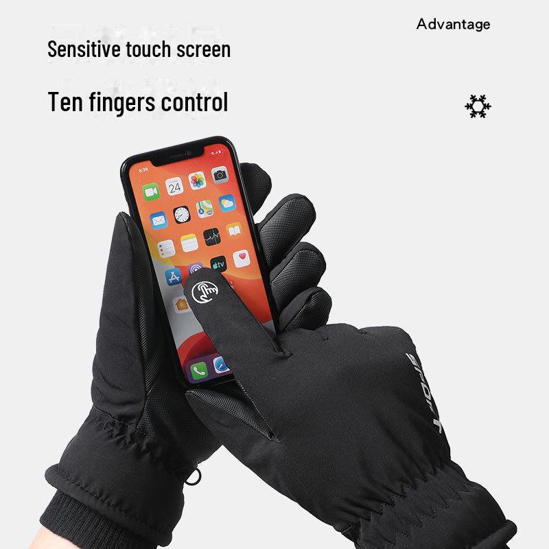 H3 Men's Waterproof Winter Ski Gloves: Velvet-Lined, Non-Slip, Touchscreen, Warm for Outdoor Sports & Cycling