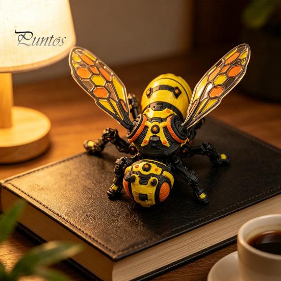 Unique Shelf Display Item 3D Printed Articulated Bee Figure Toy, Keychain Ornament, Posable Mechanical Customizable Poseable Insect Figurine