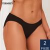 2Pcs/Lot Sexy Seamless Panties Ice Silk Low-Rise T Briefs Female Breathable Underwear Comfort G String Underpant Lingerie