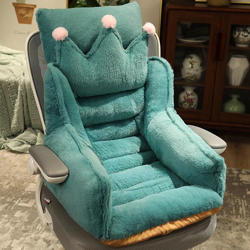 Chair One-piece Cushion Office Sedentary Butt Mat Student Seat Back Cushions Waist Support Chair Backrest Mat Home Decoration