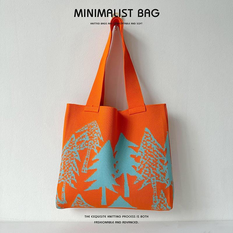 Рождественская елка Вязаная сумка большой емкости Женская мода Сто любителей леса Уличная креативная сумка через плечо высокого уровня внешнего вида