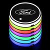Car Sticker 2026 For Ford 2PCS Car 7 Colors Water Coaster Color Ambient Light Car Cup Holder Luminous Coaster Mat For Ford Monde