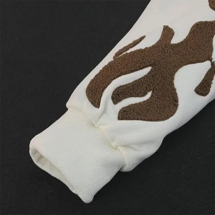 Cross Flame Embroidered Retro Hip Hop Unisex Cardigan Jacket