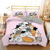 Комплект постельного белья с изображением мультяшного кота, детский пододеяльник с изображением милого котенка, разноцветный пододеяльник с изображением животных, покрывало King Twin Queen из полиэстера