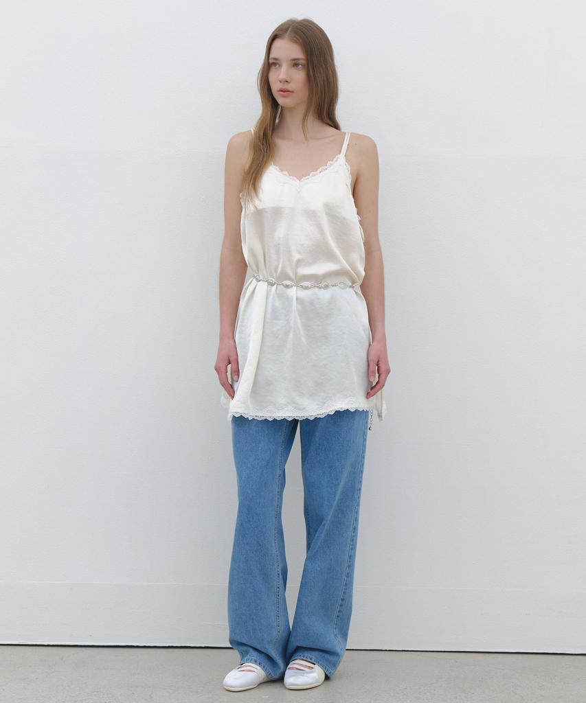Cluny Satin Layered Slip Dress - Cream