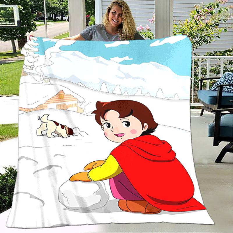 1pc Blanket Heidi1 Print Design, Lightweight Blanket for Sofa, Bed- Soft &Warm, Gift for All Seasons like Christmas, Halloween