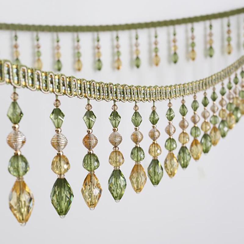 1/2/3M Шторы Отделка Кристалл Бусины Украшения Кружева Кисточки Аксессуары Подвеска Шар Тыквенные Бусины Декор Край Лента Обивка