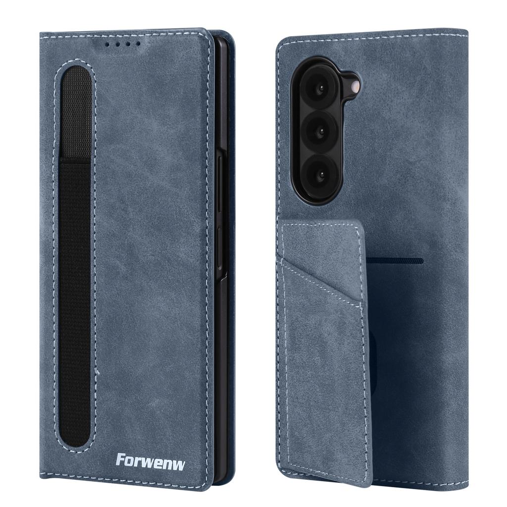 Деловой кожаный кошелек Чехол для телефона для Samsung Galaxy Z Fold 7 6 5 4 3 5G Fold7 Карман для карт Кошелек с карманом Сумка для ручки Чехол Coque