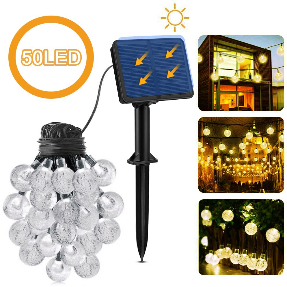 Cshare Солнечная светодиодная гирлянда 50 IP65 8 Автоматическая Ночная Кемпинговая Гирлянда Подходит для Новой Школы и Декоративные Огни на Солнечной Панели Огни, Лампочки, 7м,