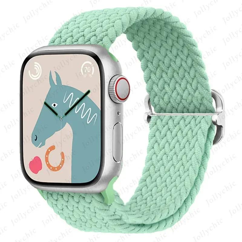 Нейлоновый ремешок для Apple Watch Ultra 2 49 мм 40 мм 44 мм 41 мм 38 45 мм Эластичный плетеный браслет-петля для iWatch Series 9 8 7 6 SE 5 4