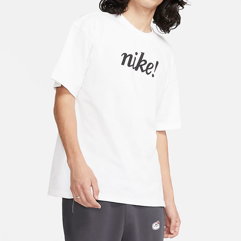 Nike Футболки Мужские Белые С Круглым Вырезом Умеренный Прямой Крой DA0448-100