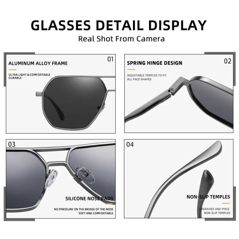 Металлические фотохромные солнцезащитные очки для мужчин и женщин, модные поляризованные солнцезащитные очки, стильные хамелеоновые антибликовые очки для вождения UV400