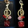 Dice Cherry Keychain Pendant Luxury Bag Pendant Keychain Creative Versatile Backpack Decoration Accessories Gifts