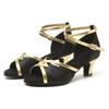 Latin Dance Shoes Satin Sandal Ladies Latin Dancing Shoes Pro Soft Sole High Heels Comfortable Stable