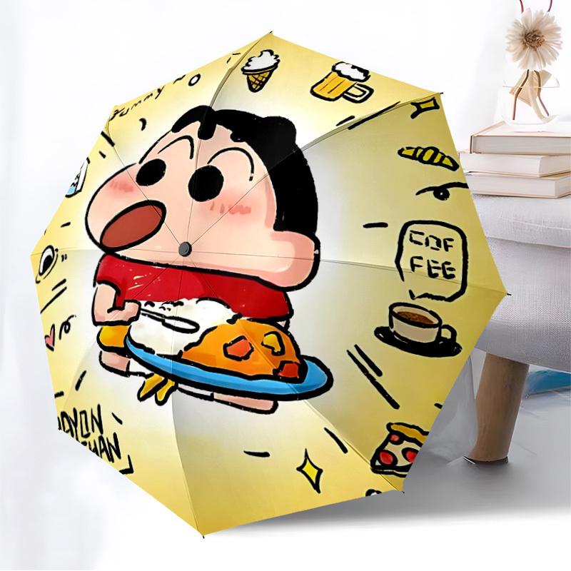 1pc Crayon Shin-chan Automatic Folding Umbrella] Durable Iron Frame & Rod, Portable Folding, Makes a Great Holiday Gift yy251016243