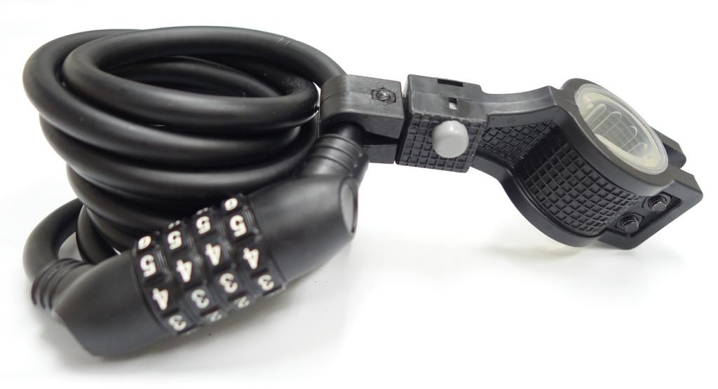 Замок для велосипеда ULAC ZEN MASTER Eco Cable 10 мм x 180 см черный UL-A600-01