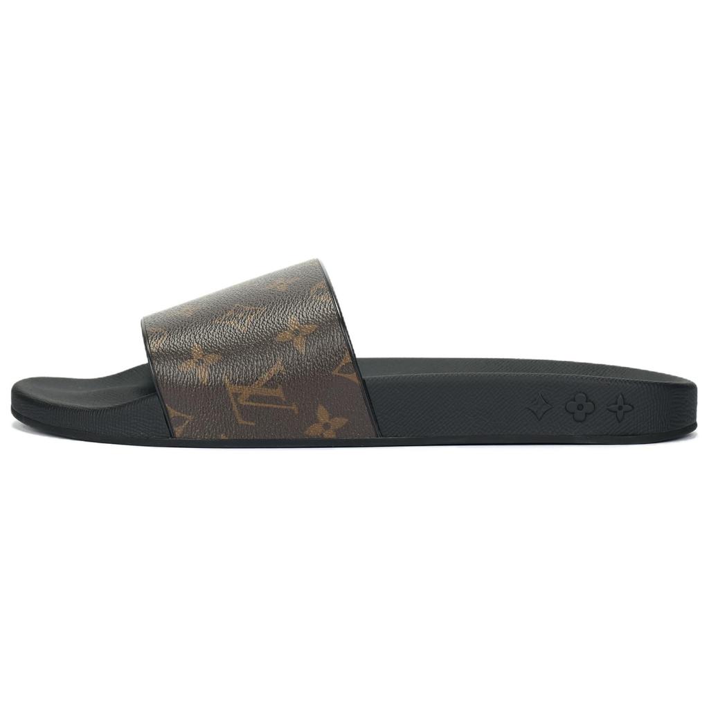 Louis Vuitton Шлепанцы-слайдеры Waterfront Мужские Черный Коричневый 1A3PSB