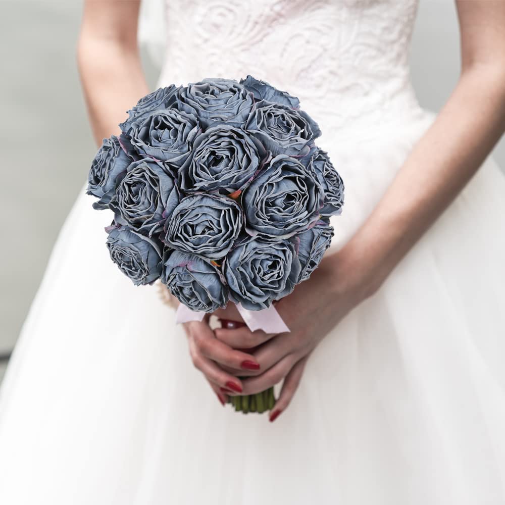 25 Pieces White Rose Artificial Flower Head Vintage Dried Flower Artificial Rose Head Silk Fake Rose for Wedding Centerpiece Decoration