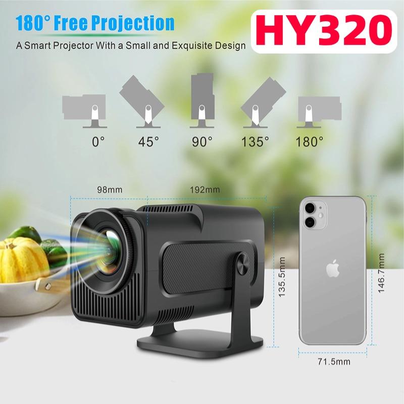 HD True 1080P 4K WIFI Портативный проектор 390ANSI Dual Wifi6 BT5.0 ТВ Домашний кинотеатр Кинотеатр HY320 HY300 обновлен для мобильного телефона Android