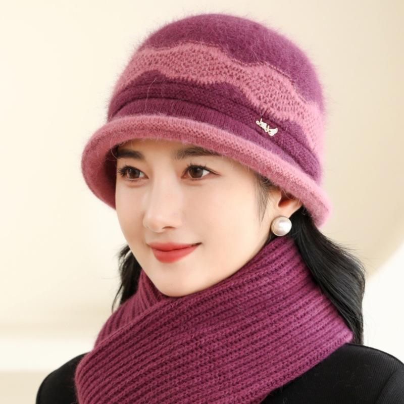 Elegant Winter Beanie for Women , Perfect for Middle-Aged & Elderly, Stretch Fit, Hand Washable,Warm Knit Winter Hat for Women