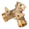 3/4 Inch Brass 2 Way Valve Splitter Hose Pipe Tap Connectors for Garden Irrigation