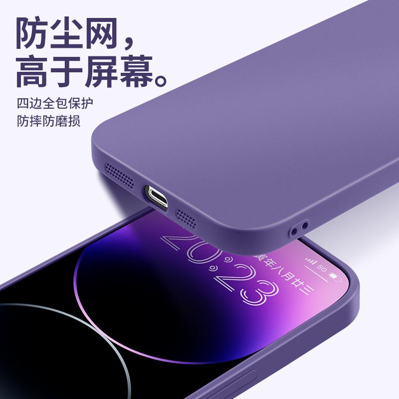 Lens protector suitable for Apple 16 Pro Max phone case, iPhone 15 anti-drop, 14 silicone solid color, 13 soft case